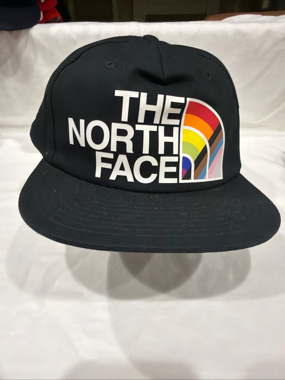 The North Face Black Hat with Rainbow Logo